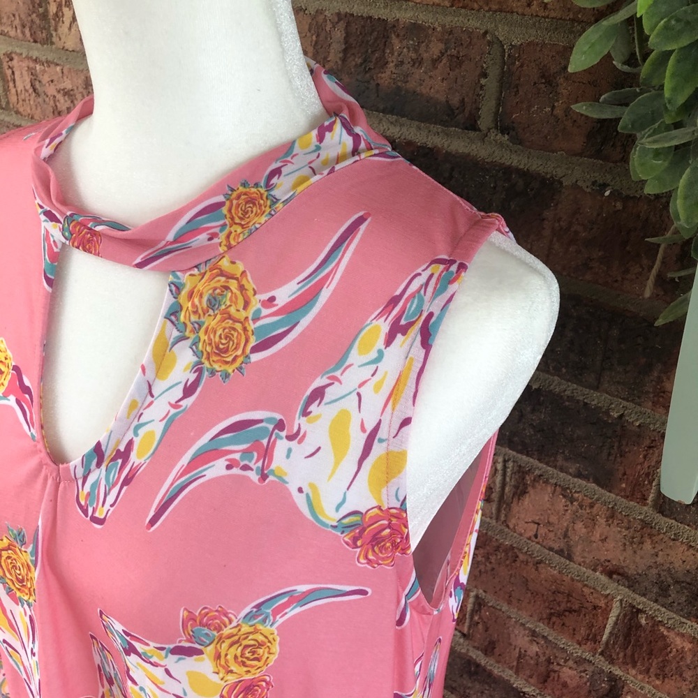 { SIMPLY SOUTHERN } NWOT Cow Skull Keyhole Dress - Picture 3 of 8